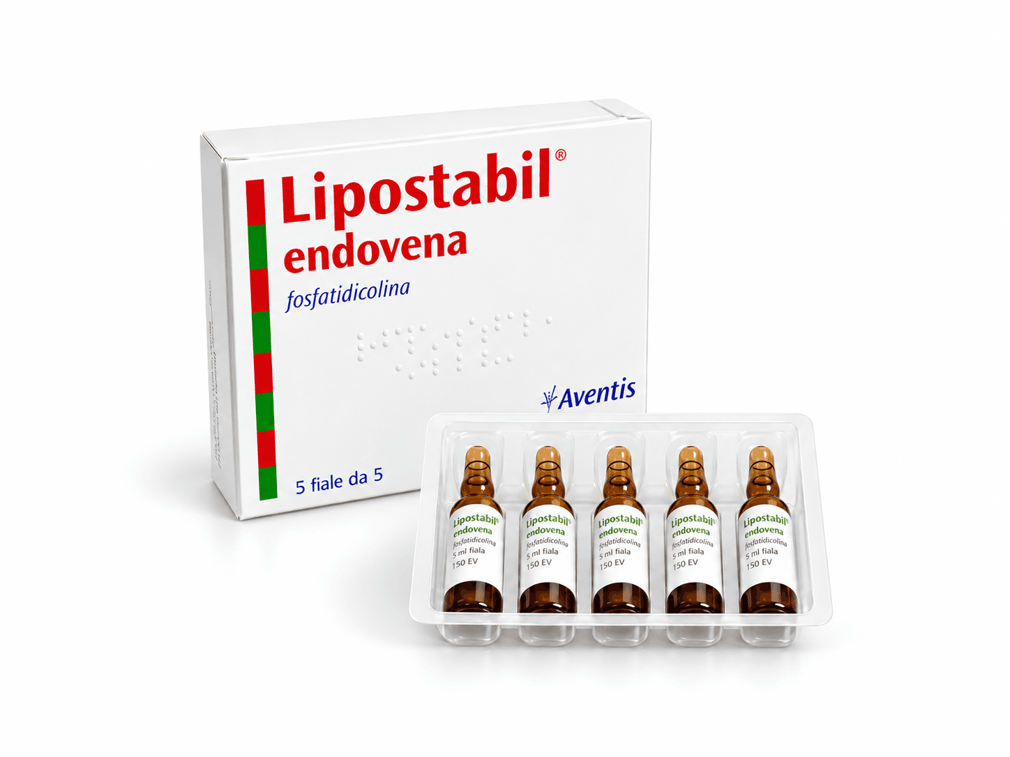 Lipostabil (Fosfatidilcolina) — Ampolas 5 mL — caixa com 5